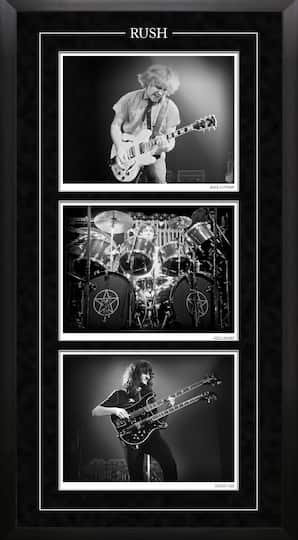 RUSH Framed Triple Black & White Photo Collage Vertical 19" x 36"